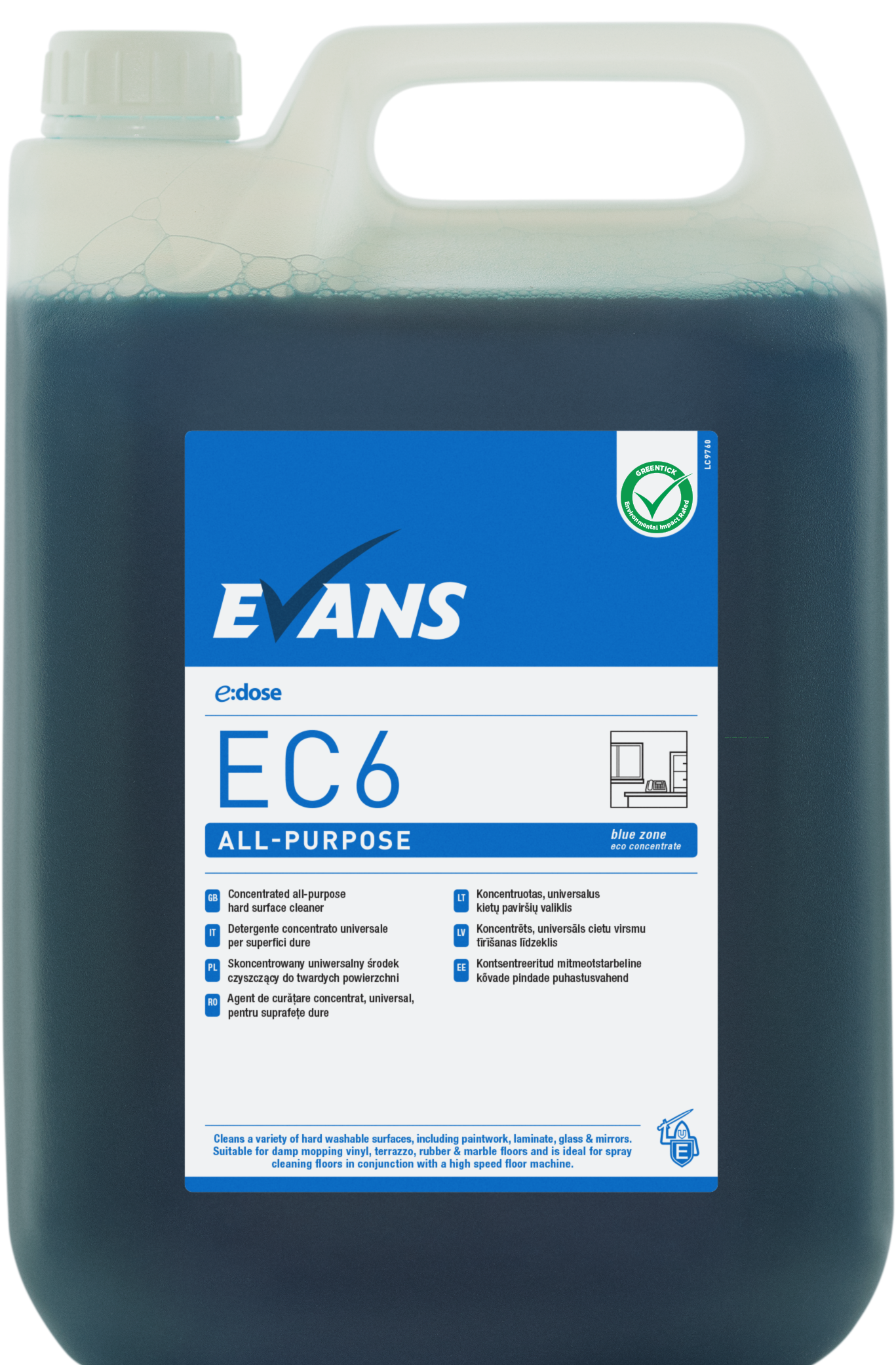 Evans EC6 All-Purpose Interior Hard Surface Cleaner - Image 2