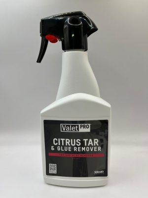 the image shows a 500ml trigger spray bottle of ValetPRO citrus tar and glue remover
